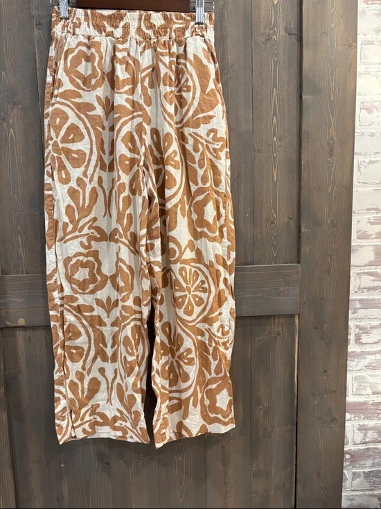 Christian Siriano Cream and Tan Printed Two-Piece Set - Picture 6 of 8